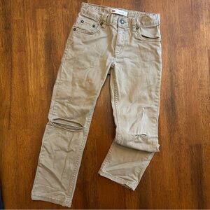 Levi’s 511 Slim Khaki Chino Pants Distressed Knees | Boys 6